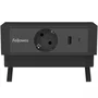 Fellowes Regleta de Sobremesa 100137172 con 1 Toma de Corriente y 2 Puertos USB, Negro